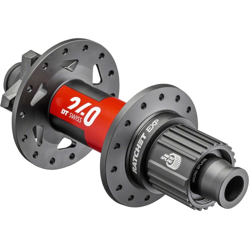 DT Swiss 240 EXP Rear Hub – 12 x 148mm 6-Bolt Micro Spline Black/Red 28H 54pt