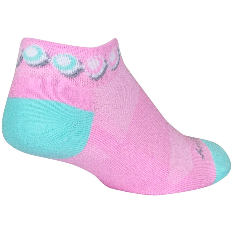 SockGuy Channel Air Pearls Classic Low Socks – 1″ Pink/Blue Womens Small/Medium