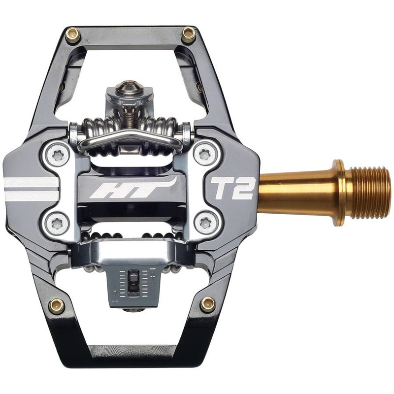 HT Components T2T Pedals – Dual Sided Clipless Platform Aluminum 9/16″ BLK