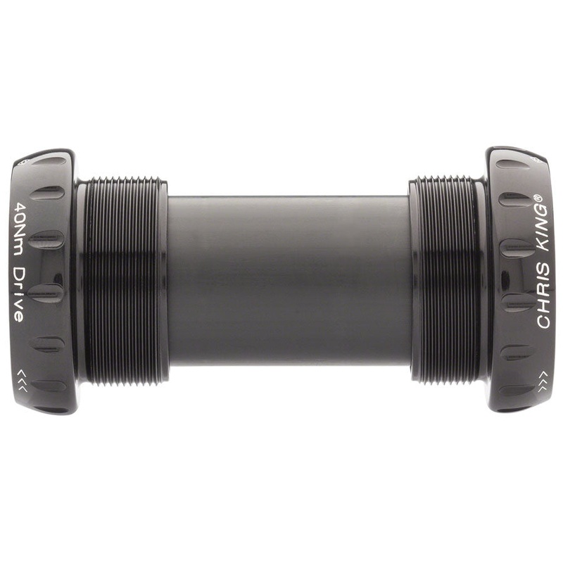 Chris King ThreadFit 24 Bottom Bracket with Fit Kit 4 – English, For Shimano Hollowtech II, Black