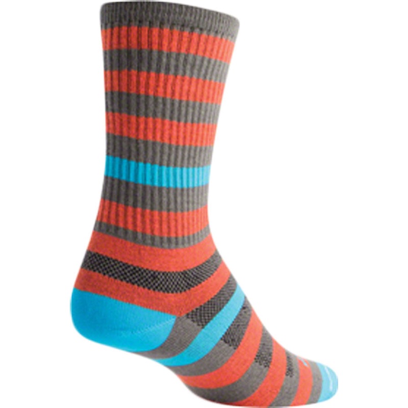 SockGuy Crew Metro Socks – 6 inch, Orange/Gray, Small/Medium