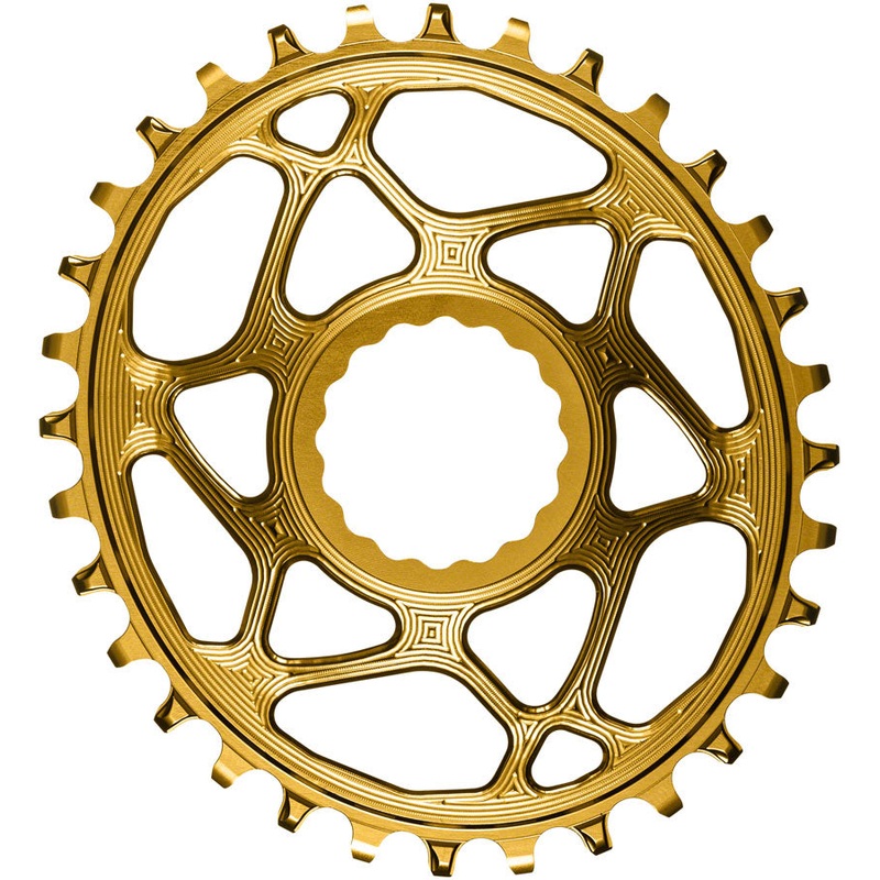 absoluteBLACK Oval Narrow-Wide Direct Mount Chainring – 32t CINCH Direct Mount 3mm Offset Gold