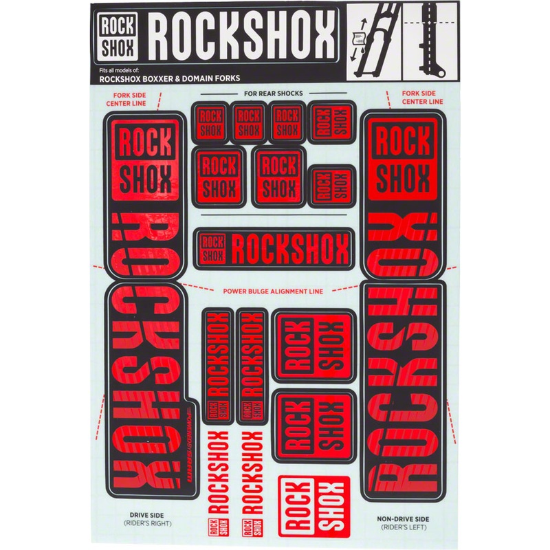 RockShox Fork Decal Kit – 35mm Dual Crown Red