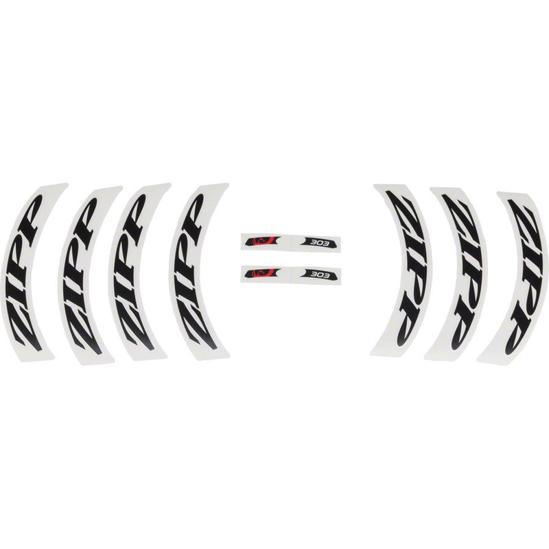 Zipp Decal Set – 303 Matte Black Logo Complete for One Wheel