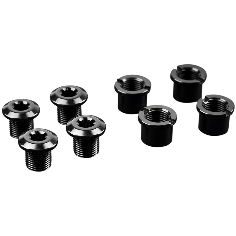 absoluteBLACK Chainring Bolt Set – Long Bolts and Nuts Set of 4 Black