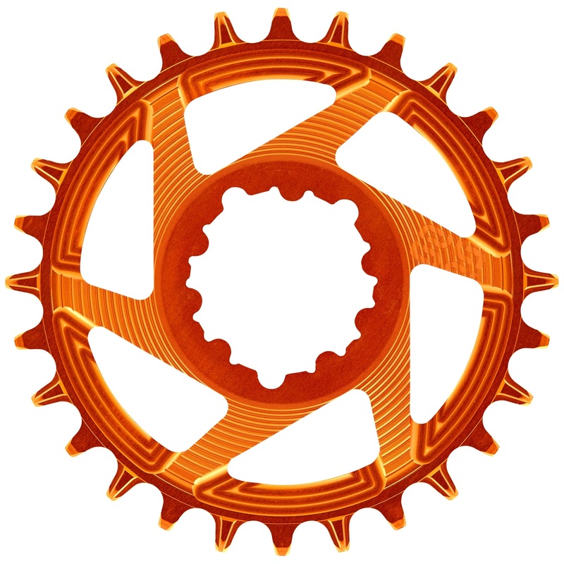 e*thirteen Helix R Guidering – 28t, 11/12-Speed, 3mm Offset, SRAM 3-Bolt DM, Naranja