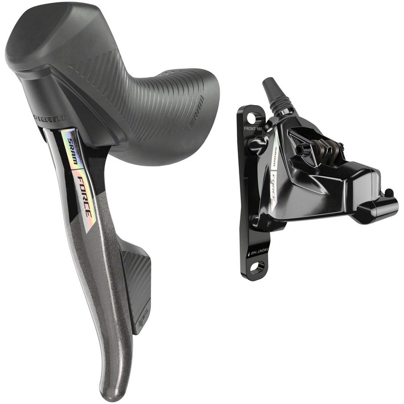 SRAM Force AXS HRD eTap Shift/Brake Lever and Hydraulic Disc Brake Caliper – Left/Front, Flat Mount, 20mm Offset,