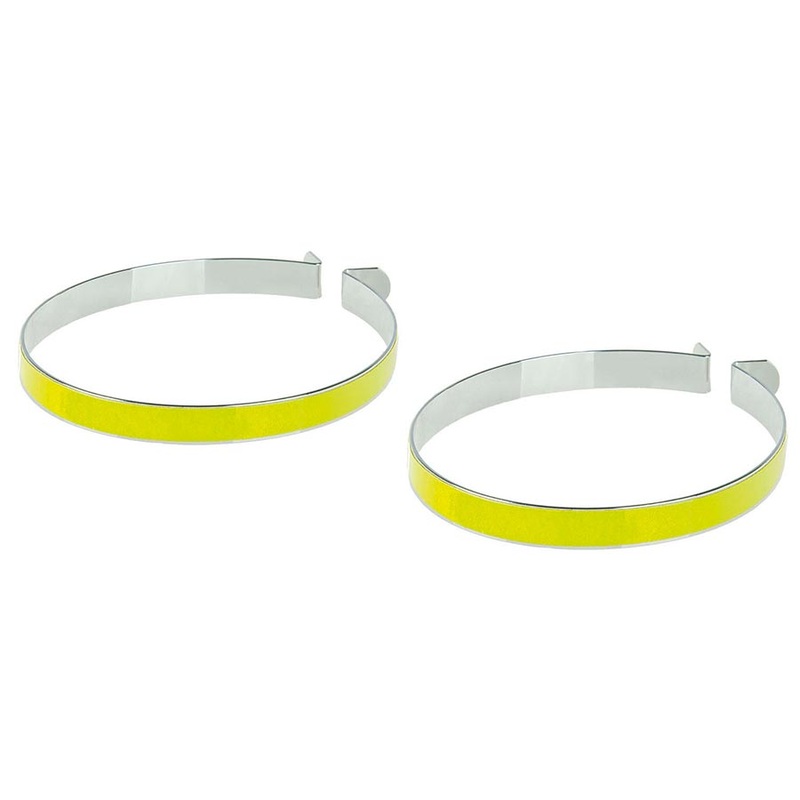 M-Wave Steel Pant Clips With reflective stripe Neon