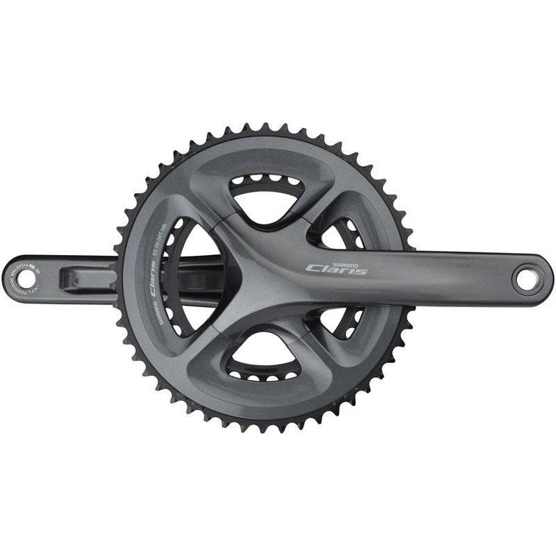 Shimano Claris FC-R2000 Crankset – 170mm, 8-Speed, 50/34t, 110 BCD, Hollowtech II Spindle Interface, Black