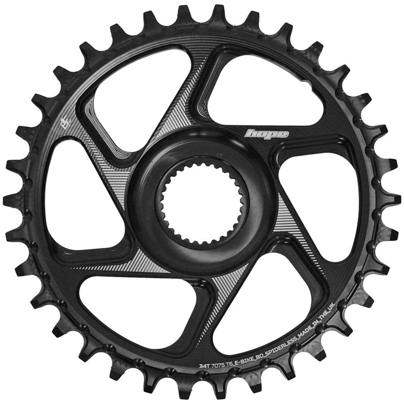 Hope Spiderless Chainring –  34T, R22,  Ebike,  Bosch,  Black