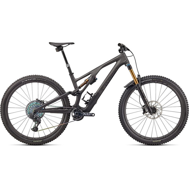 2022 Specialized Stumpjumper evo S-Works bike satin brushed black liquid metal / carbon / black s5