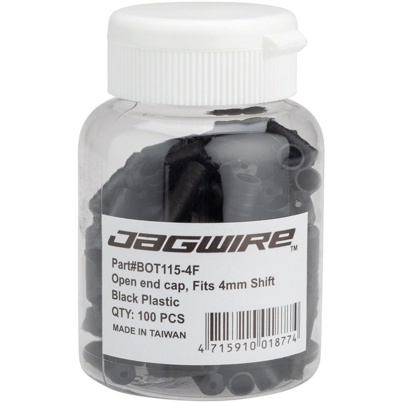 4mm Open Nylon End Caps Bottle of 100 Black