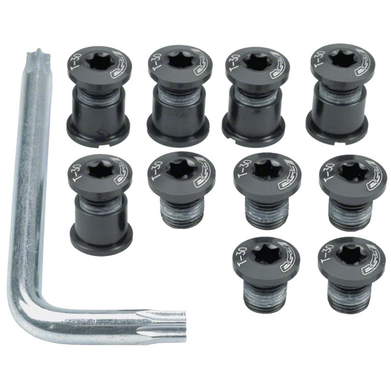 Full Speed Ahead Torx T-30 Alloy Mountain Chainring Nut/Bolt Set wiith tool BLK
