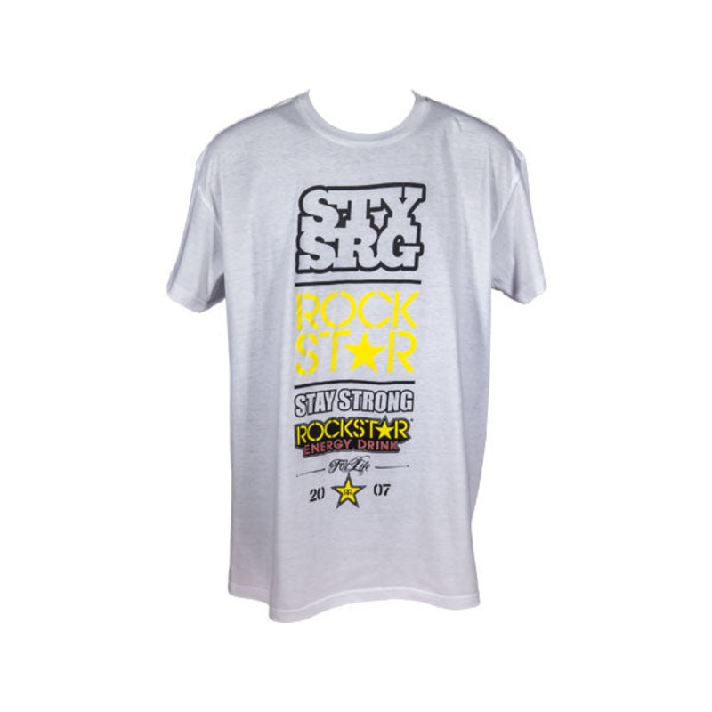 Stay Strong Rockstar T-Shirt-White/Yellow