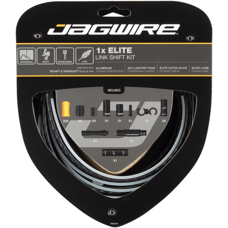 Jagwire 1x Elite Link Shift Cable Kit SRAM/Shimano Polished Ultra-Slick Cable BLK