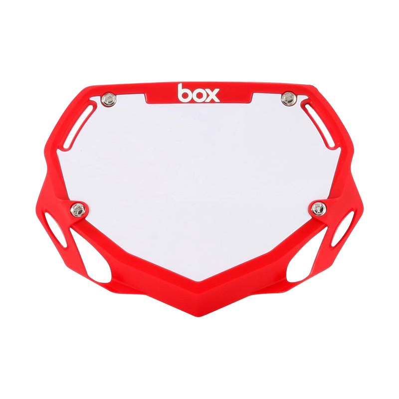 Box Two Mini / Cruiser BMX Number Plate – Red + White