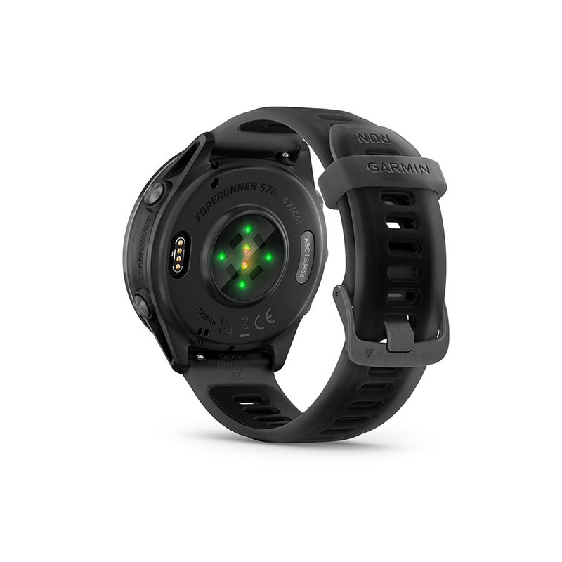 Garmin Forerunner 570 47mm Watch Watch Color: Slate Grey Wristband: Translucent Black/Black – Silicone