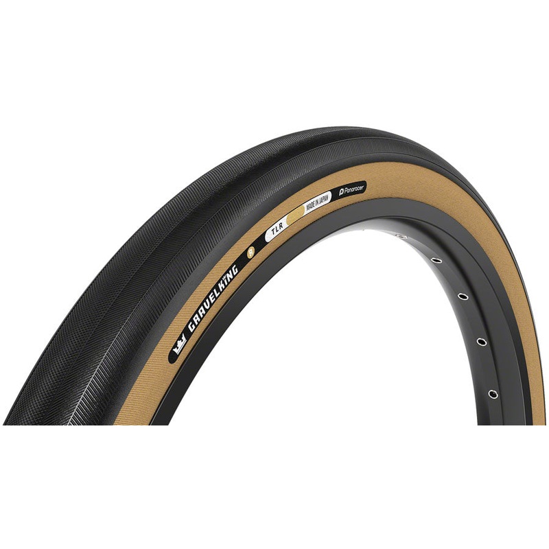 Panaracer GravelKing R Tire – 700 x 45 Tubeless Folding Black/Amber