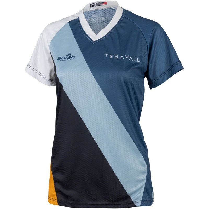 Teravail Waypoint Women’s MTB Jersey – White, Blue, Lite Blue, Black, Gold, Large