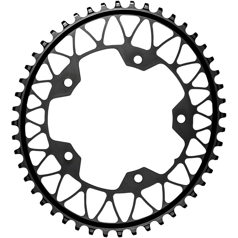 absoluteBLACK Oval 110 BCD Gravel Chainring – 48t 110 BCD 5-Bolt Narrow-Wide BLK