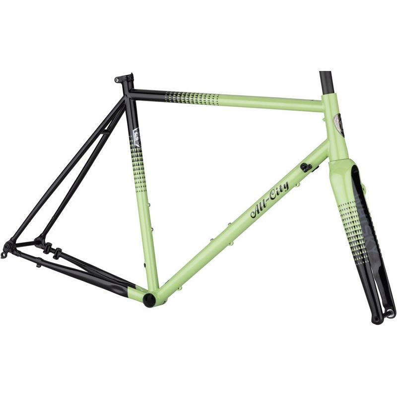All-City Zig Zag Frameset – 700c, Steel, Honeydew Bling, 55cm