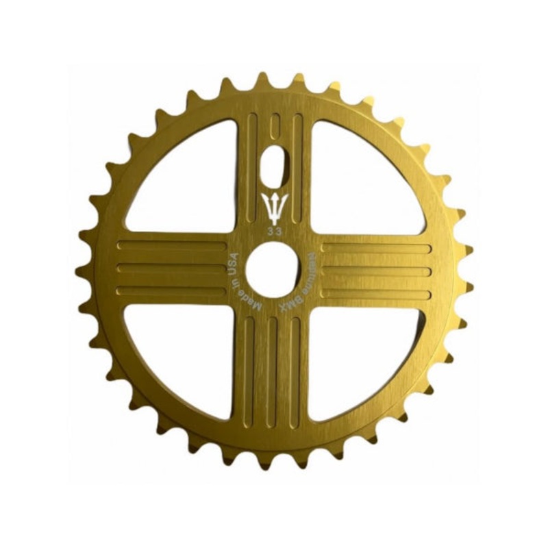 Neptune Helm 33t Bolt Drive BMX Aluminum Sprocket / Chainwheel – Gold – USA Made